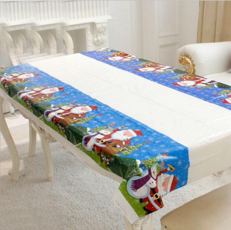 

Merry Christmas Table Cloth Rectangular Printed PVC Cartoon Tablecloth Restaurant Ornaments 110*180cm