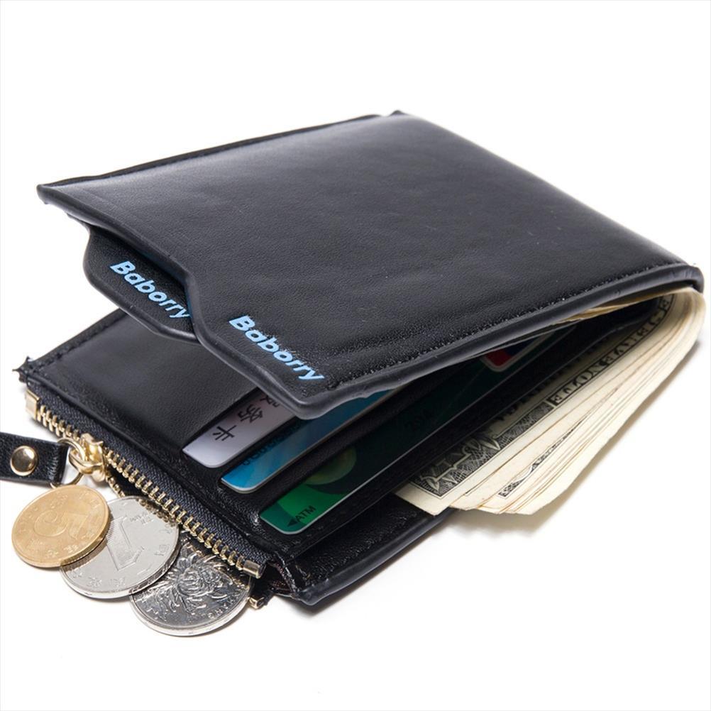 

fashion wallets for men with coin pocket wallet card holder purse clutch zipper bag, Red;black