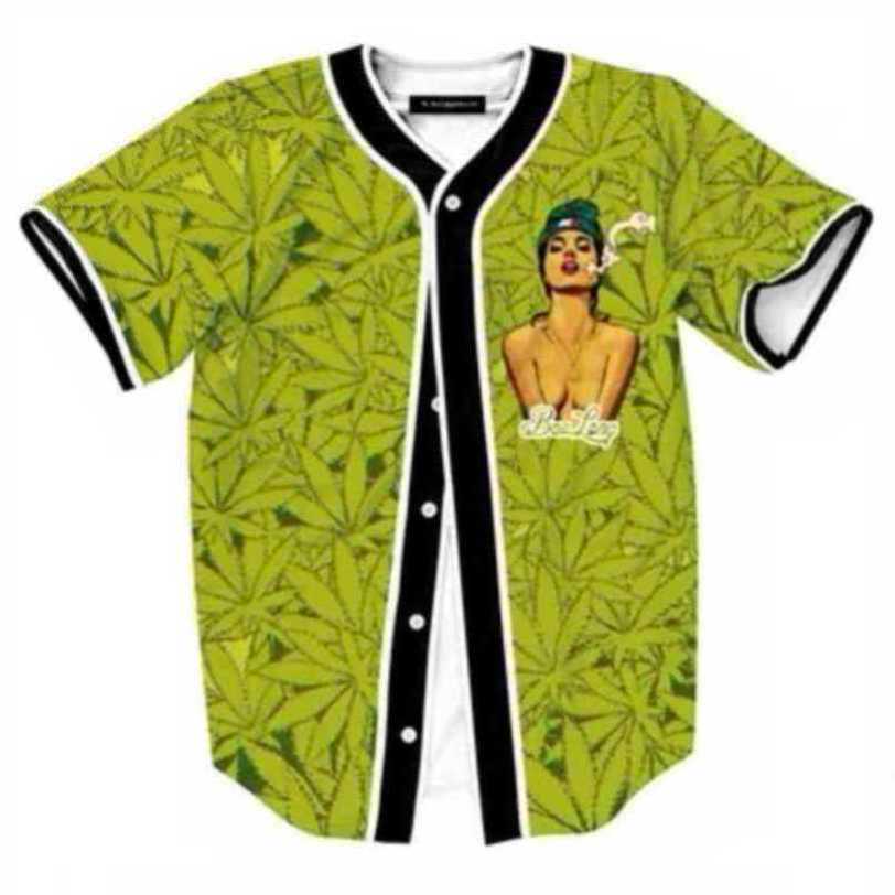 

Baseball Jersey Men Stripe Short Sleeve Street Shirts Black White Sport Shirt AA812