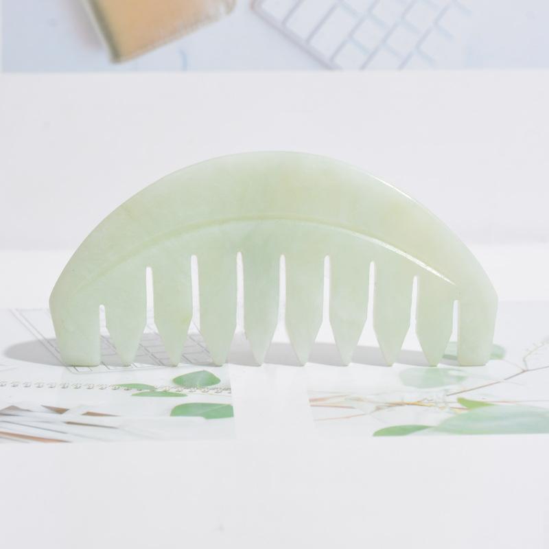 

Nature Jade Comb Massage Spa Head Therapy Treatment On Gua Sha Board Scalp Massager Hair Brushes274R