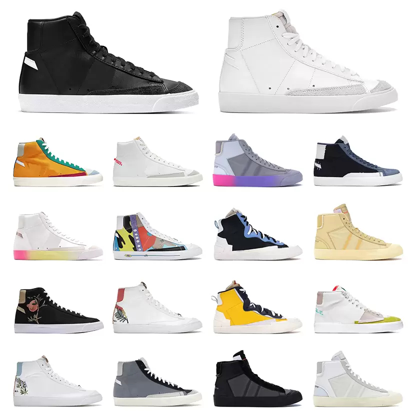 

High Quality Running Shoes Blazer Mid 77 Vintage Black Men Women Sneakers White Orange Beige Green Low-top Classic Flat Trainers Size 36-45 Blazers Designers, 35