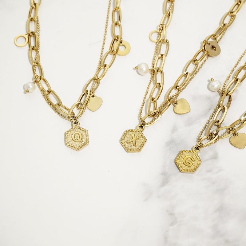 

Charm Bracelets English Letters Bracelet Anklet Chain Gold Color Alloy Round Pendant Alphabet Bangles For Women Men Simple Jewelry, Golden;silver
