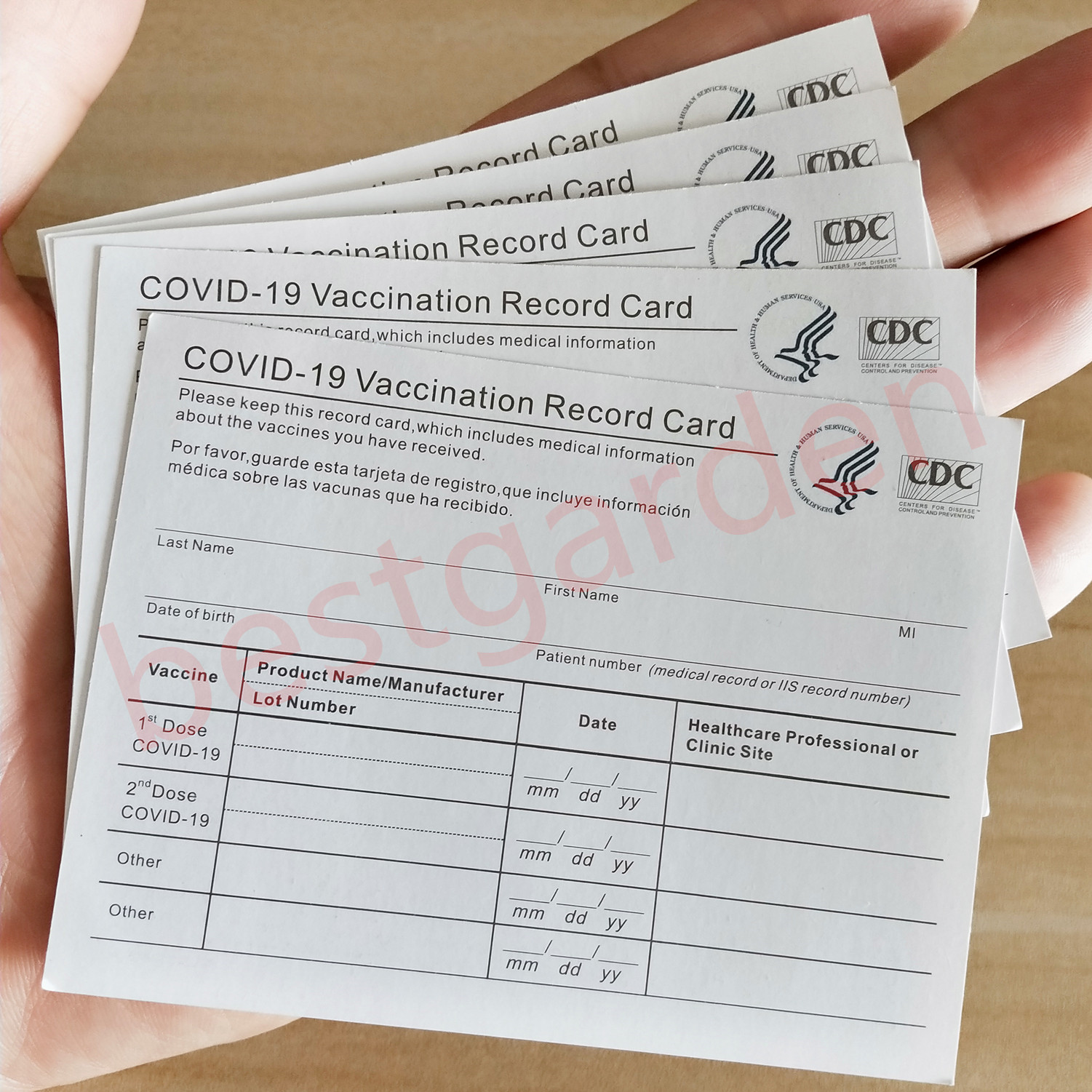 

Blank Paper Vaccination Record Card Business Cards Files 4x3 Inch, Fill In The Injection Information Yourself