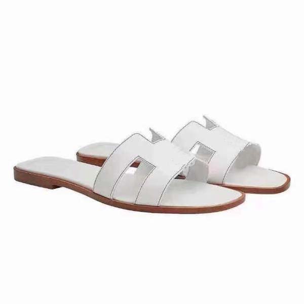 

High Quality Woman Slipper Fashion Sandals Super Star Flat Casual Shoes Genuine Leather Flip Flops Size 34-43 With box, Nude