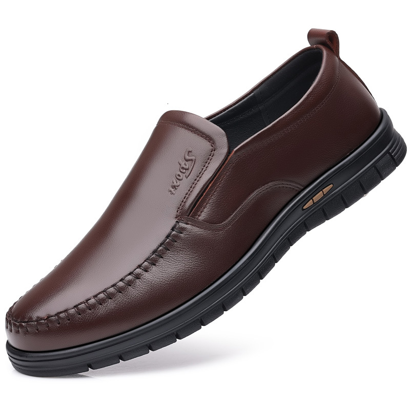 

dress shoes men's quality genuine leather autumn new soft business casual size 38-44 brown man loafers m6io, Black