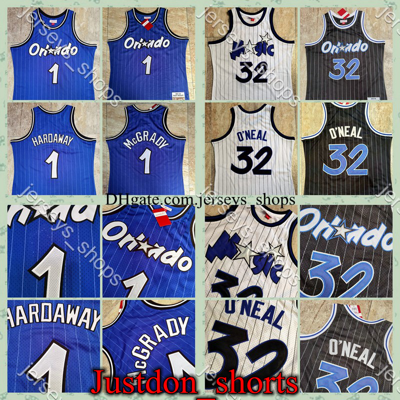 

Retro Shirts Shaquille 32 ONeal Penny 1 Hardaway Tracy McGrady Mitchell & Ness Stitched Basketball Jerseys Blue White, Show