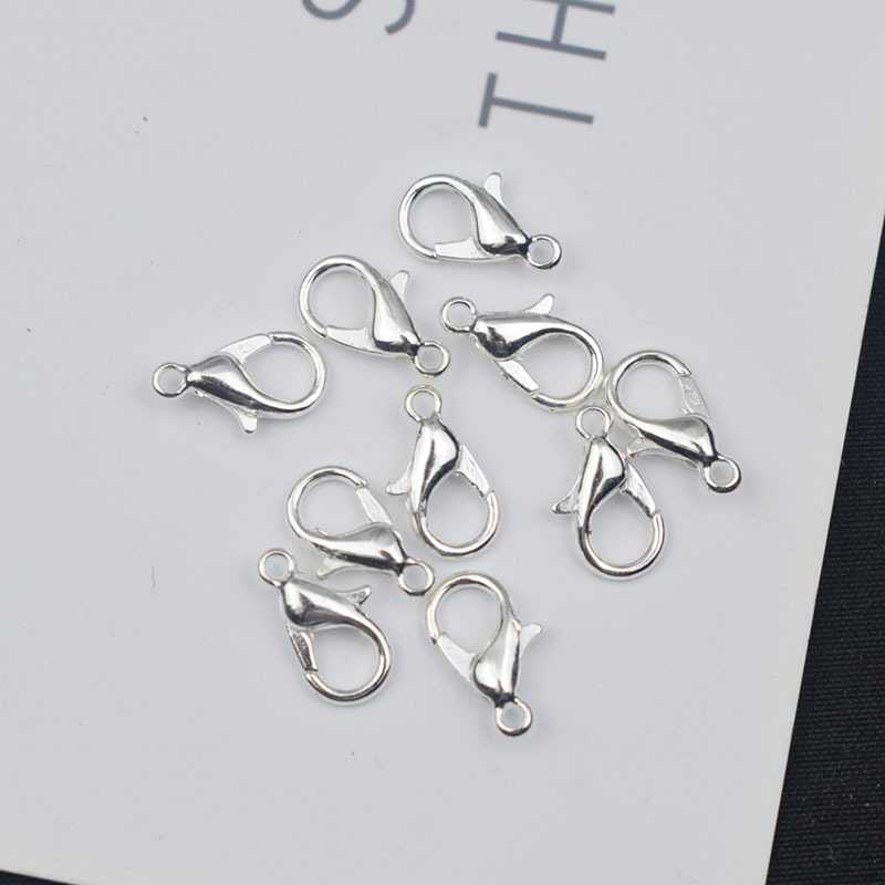 

Hot ! 10mm 12mm 14mm 16mm 18mm Plated silver Alloy Lobster Clasps (za70)47 Q2