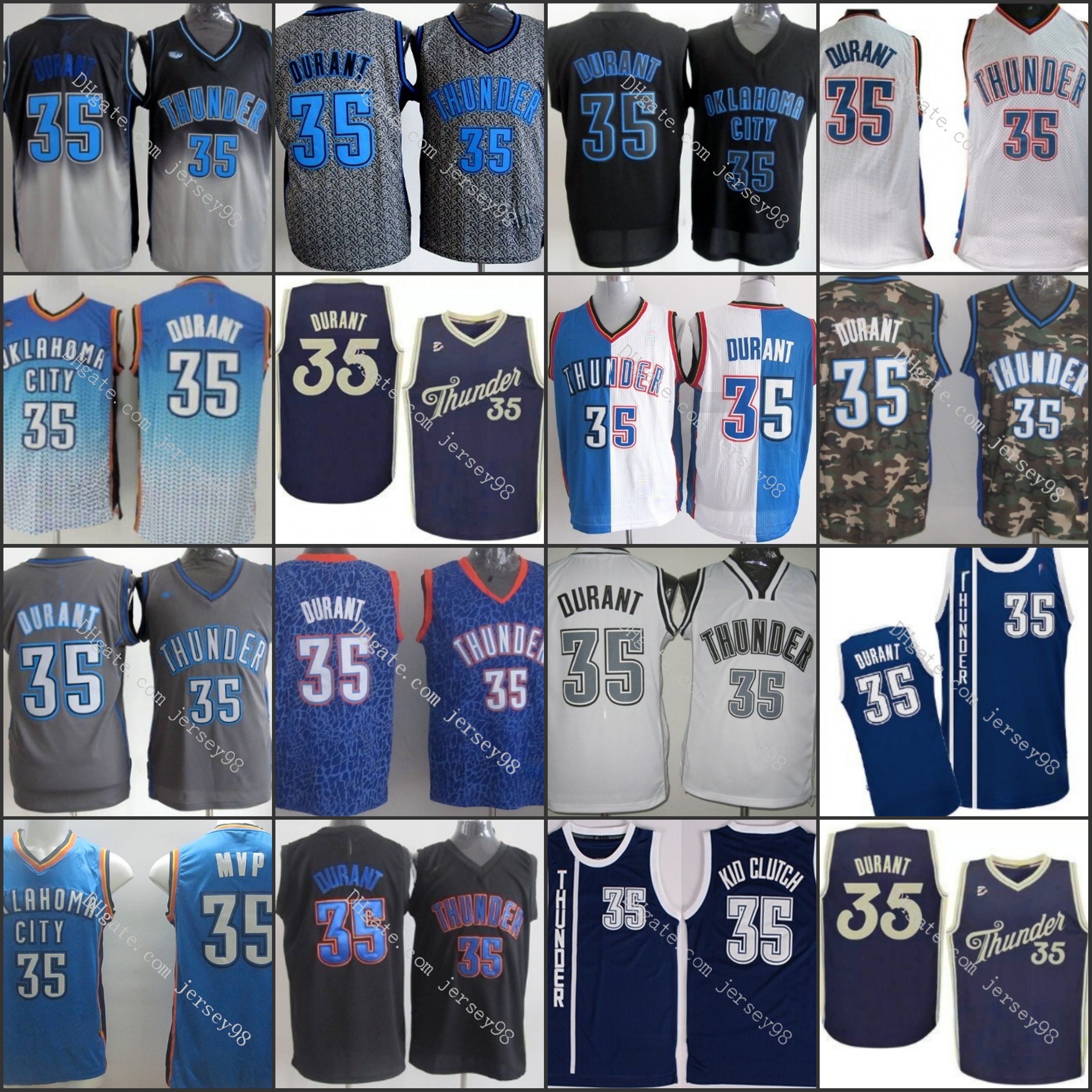 

OklahomaCityThundermen #35Kid ClutchNickname durant mvp retro BasketballJersey, 77