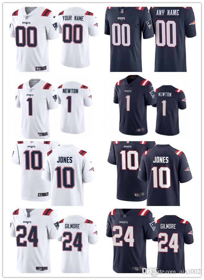 

Mens Womens Youth New Englands Patriots 10 Mac Jones 24 Stephon Gilmore 1 Cam Newton Navy blue white customs Football Jerseys, Black;red