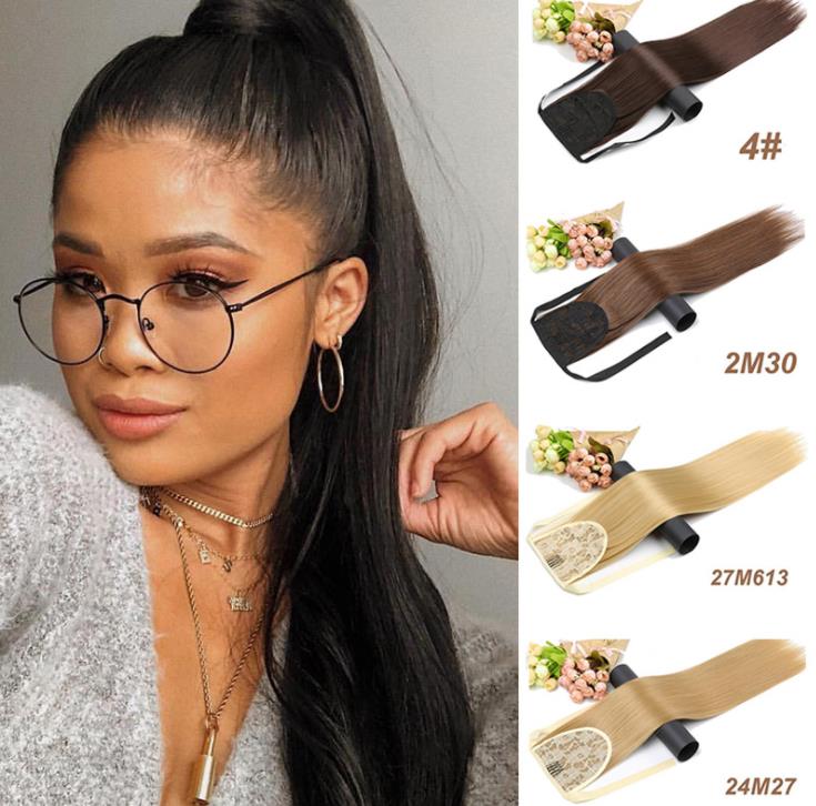 

Ponytails Extensions Hair Products13 Colors Available 20" Long Silky Straight Synthetic Dstring Ponytail Clip In Extension Style High Temper