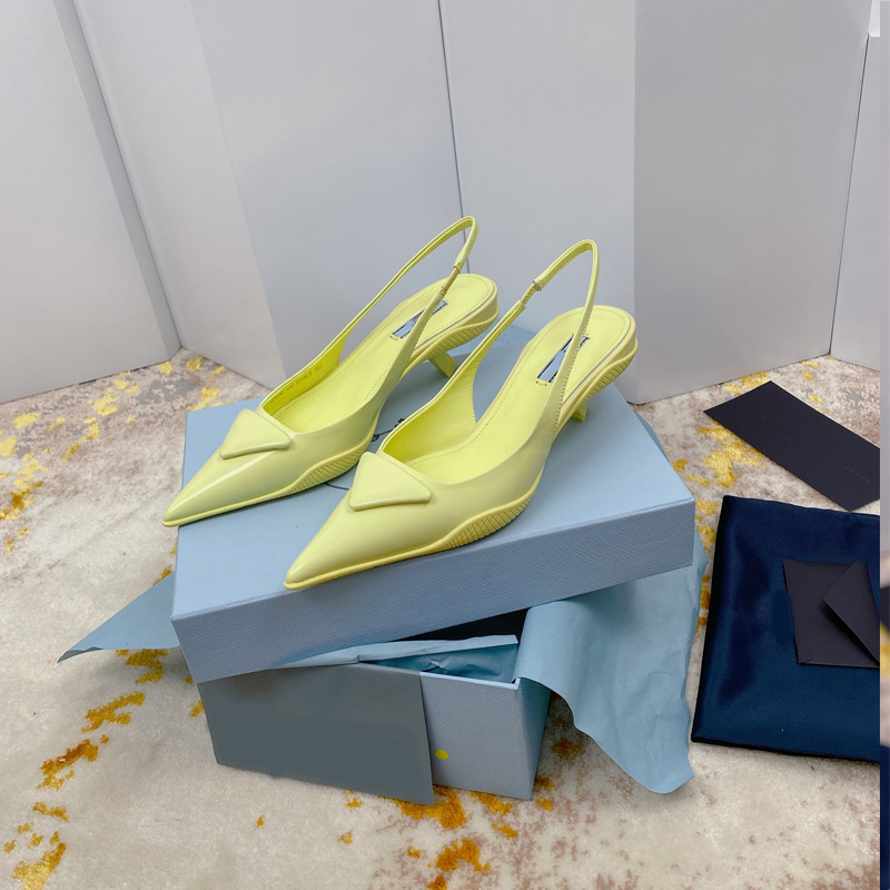 

Women Sandal Designer Slides Nylon Gabardine Brushed Patent Leather Slingback pointed Pumps Summer Screen-printed Flat Flip Flops Classic Shoes 35-41