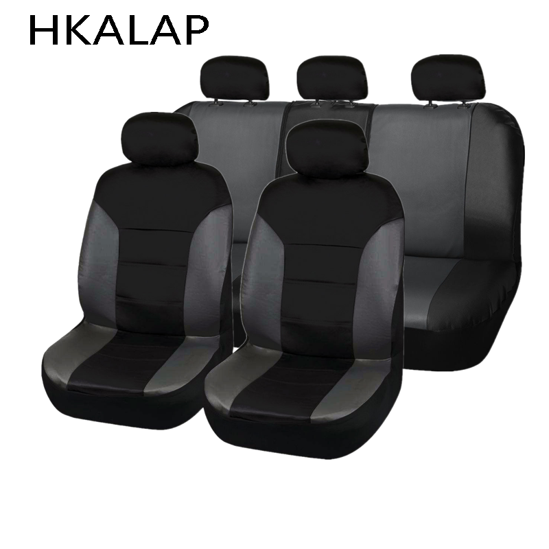 

Car Seat Covers PU Leather Universal Interior Accessories Fit Most Cars For 206 207 2008 407 307 308 Megane