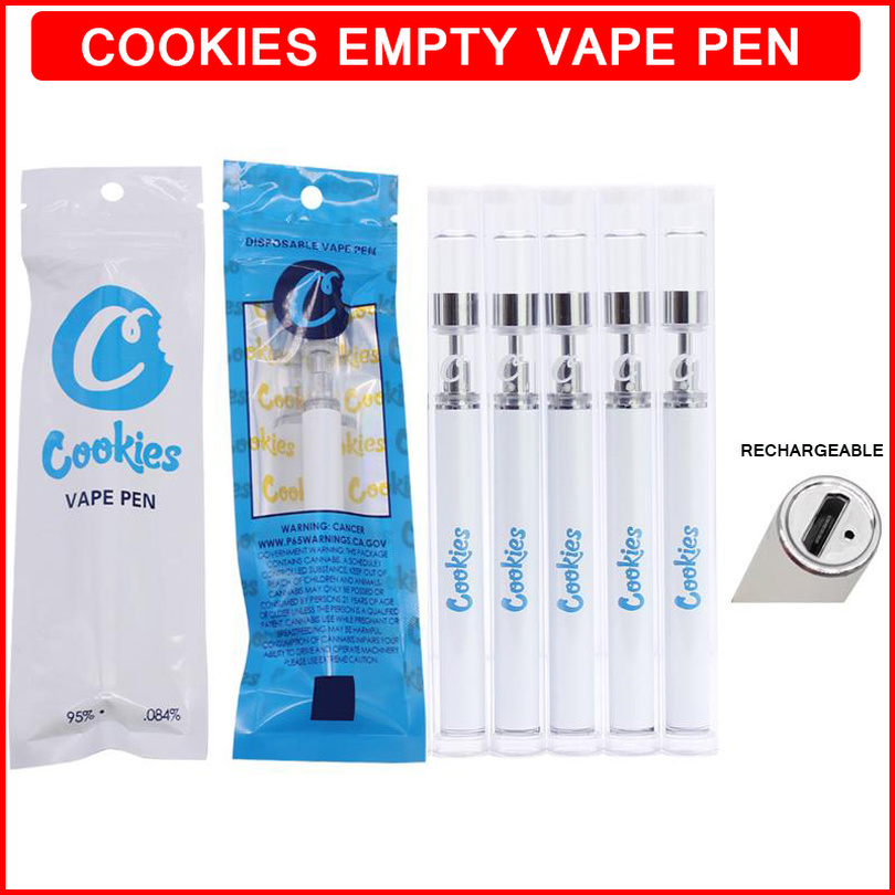 

Cookies Rechargeable Vape Pen E Cigarettes D8 9 10 350mAh Battery 0.5ml Empty Ceramic Coil Thick Oil Cartridges Tank Vaporizer Disposable Pods Device