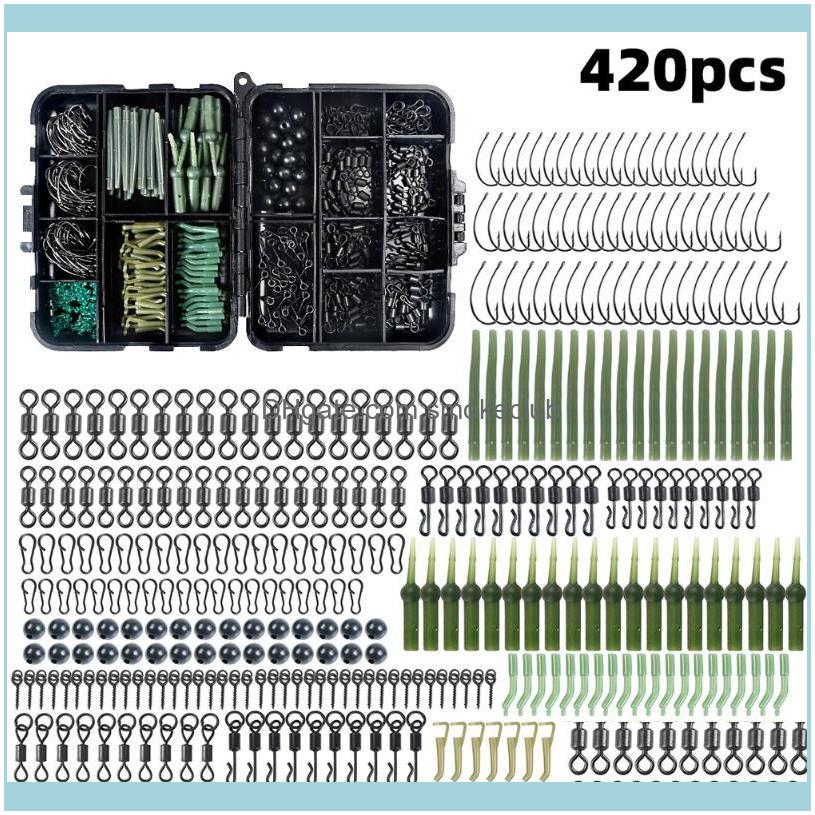 

Sports & Outdoors420Pcs/Box Carp Fishing Tackle Kit Rolling Swivel Snaps Hook Sleeves Stop Beads Boilie Bait Aessories Set Tools Drop Delive