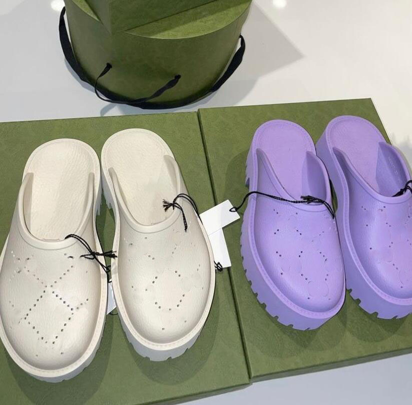 

Hollow Hole Shoes Thick-soled Sandals Fashiongg Ladies Slippers Designer Casual Outdoor Slippers Summer Women's Sandals, Purple