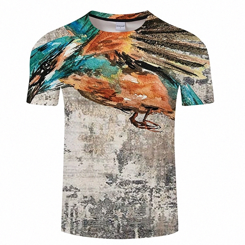 Men's Unisex Tee T shirt 3D Print Graphic Prints Bird Animal Plus Size Crew Neck Casual Daily 3D Print Print Short Sleeve Tops Basic Designe