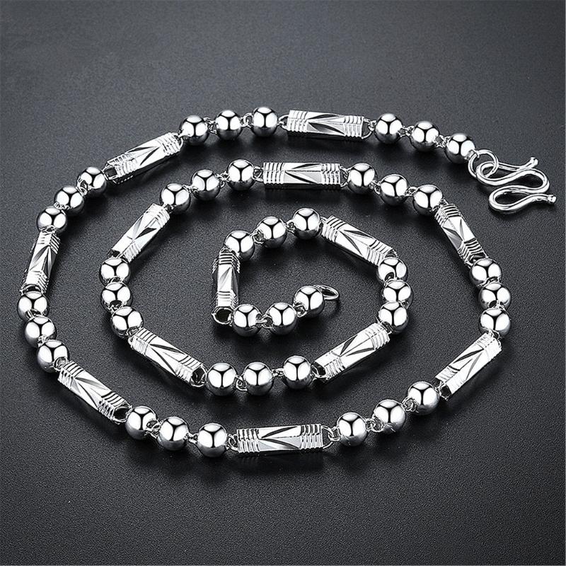 

Chains 925 Silver Color Chain Necklace Jewelry For Men Colgante Plata De Ley Mujer Pierscionki Bizuteria