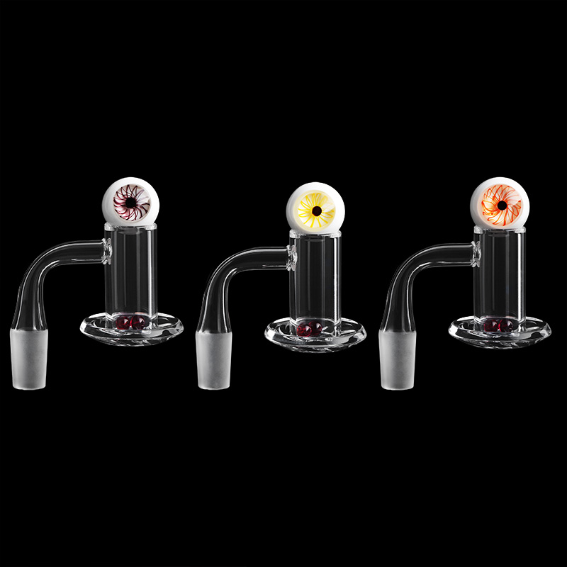 

Smoking Accessories Beveled Edge Blender Quartz Banger With 22mm Marble Carb Cap & 2pcs Terp pearls for Glass Water Bongs Dab Rigs