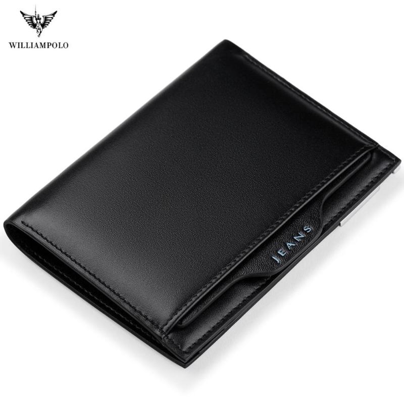 

Wallets WILLIAMPOLO 2021 Small For Men Genuine Leather Holder Cash Pocket Driving License Ultra Slim Purse Cowhide, Red;black