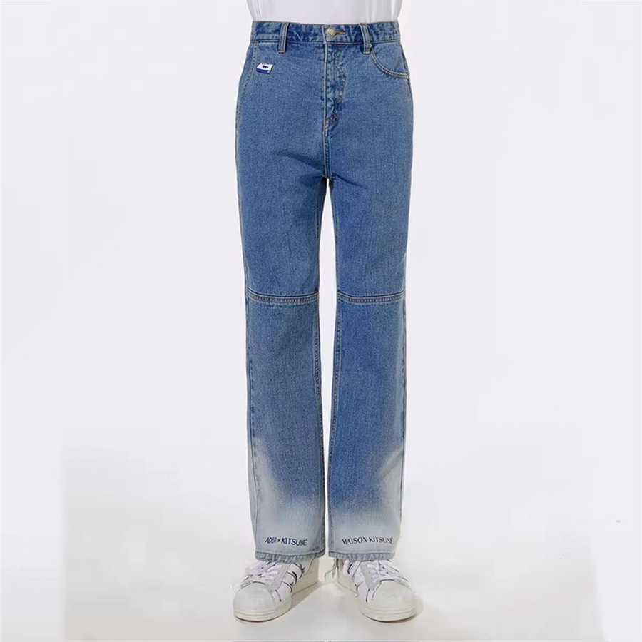 

FOX Adererror Embroidery Maison Kitsune Denim Jean Men Women Streetwear Ader Error Denim Pants X0602
