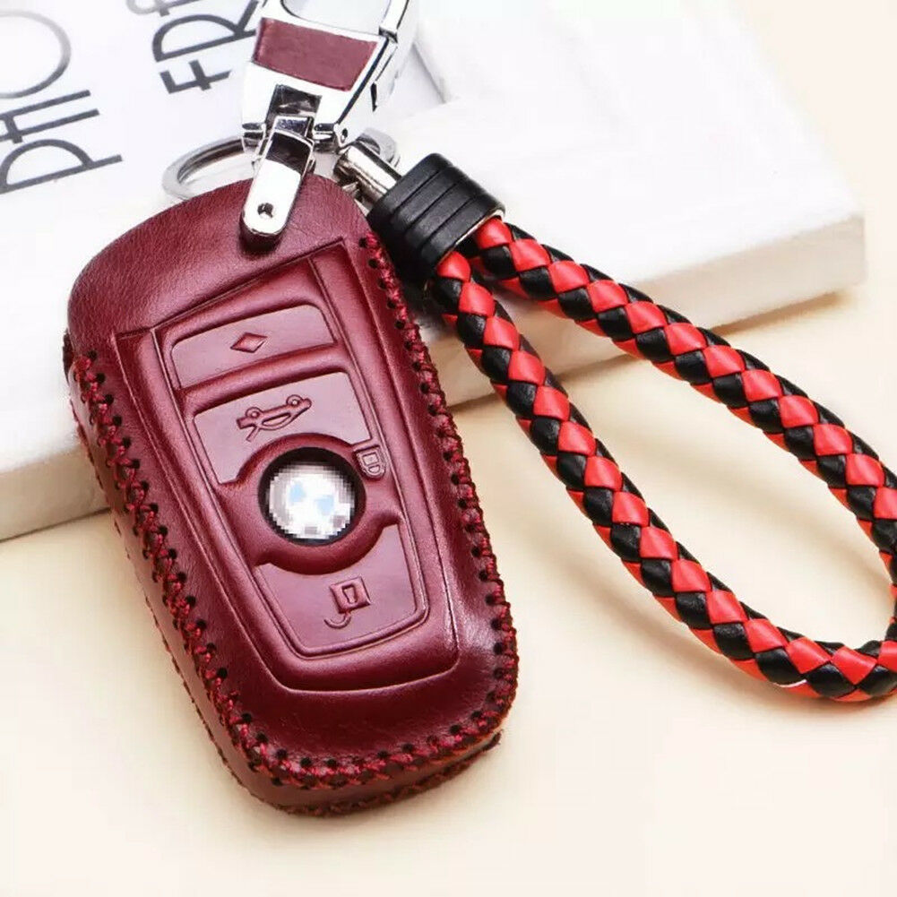 

For BMW Leather Car Key Fob Case Cover Key Chain 1 3 4 5 6 7 X3 X4 Series