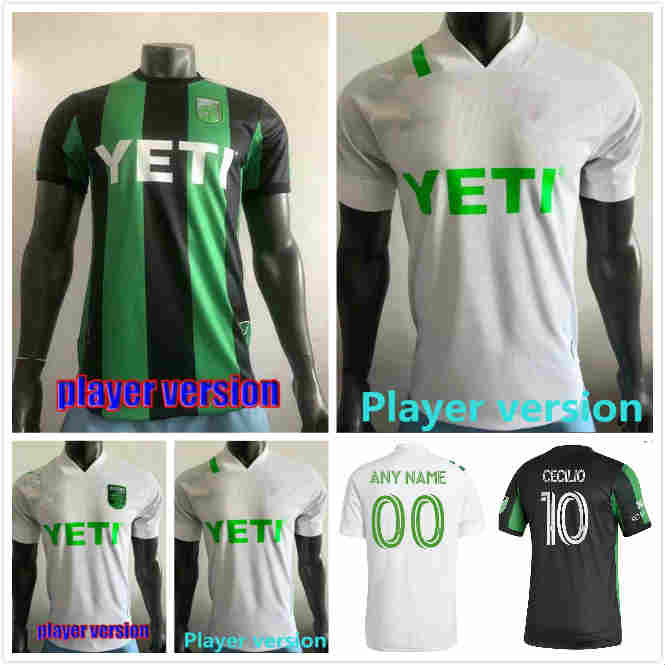 

Player version 2021 Austin FC soccer jerseys Inaugural MLS 21 22 Home Black Away White DARIO CONCA KLEBER XAVIER BAEZ Customize Football Shirts