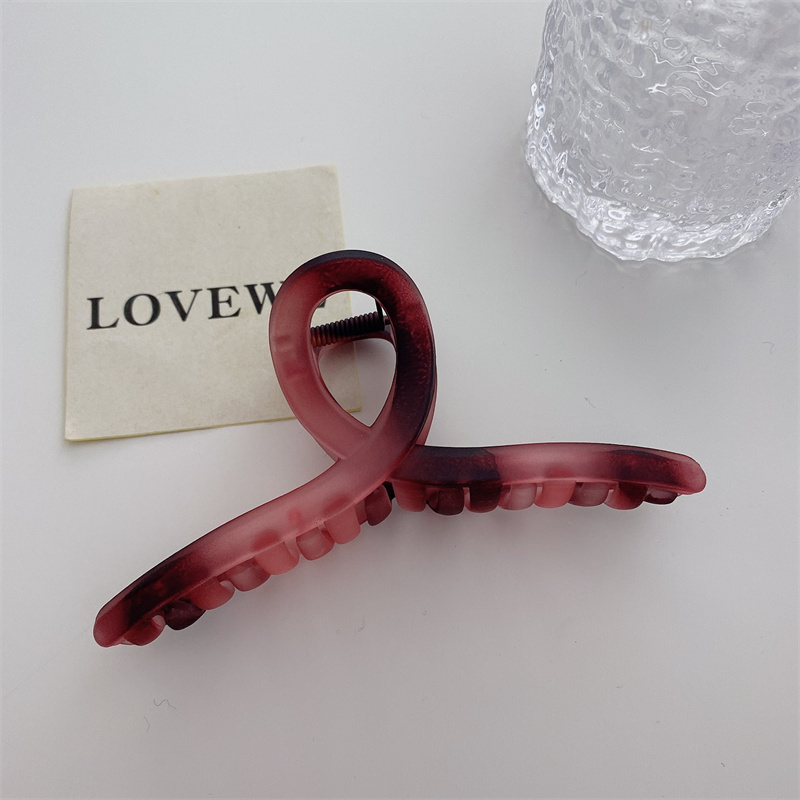 

Length 13 CM Fog Face Gradient Ribbon Cross Hair Clamps Women Large Plastic Multi Color Wash Claw Clips European Girls Scrunchies Ponytail Shower Hairpins Head Wear