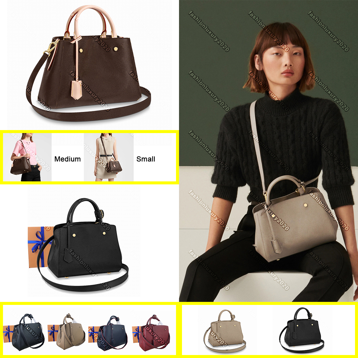 

Multiple styles Top Quality Real Leather Handbags Purses Women Tote Letter Embossing Genuine Leather Shoulder Bags crossbody Bag Clutch Wallets 8 Style, Fam41046_blue