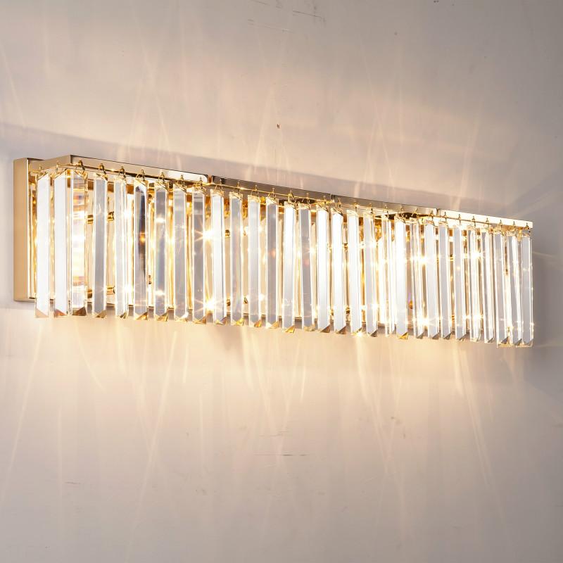 

Wall Lamp Antique Horizontal Gold Crystal Sconces Long Bar Lighting Led Light For Living Room Dining Arandela 80CM