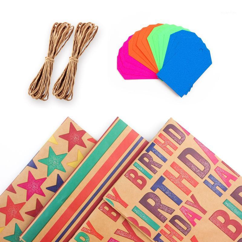 

Gift Wrap Birthday Wrapping Paper With Colorful Print Single-Sided Box Accessory