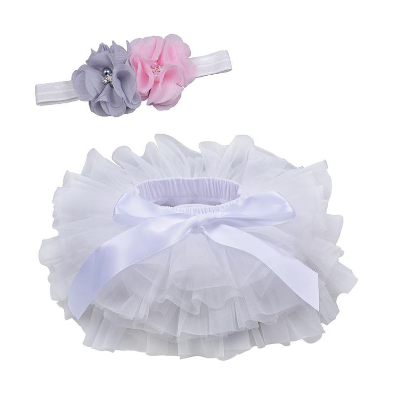

Skirts Baby Girl TUTU 2-Pieces Headband Dress Set Solid White Cake Style Clothes Born PP Pants 0-3Y Toddler Girls Tulle Skirt