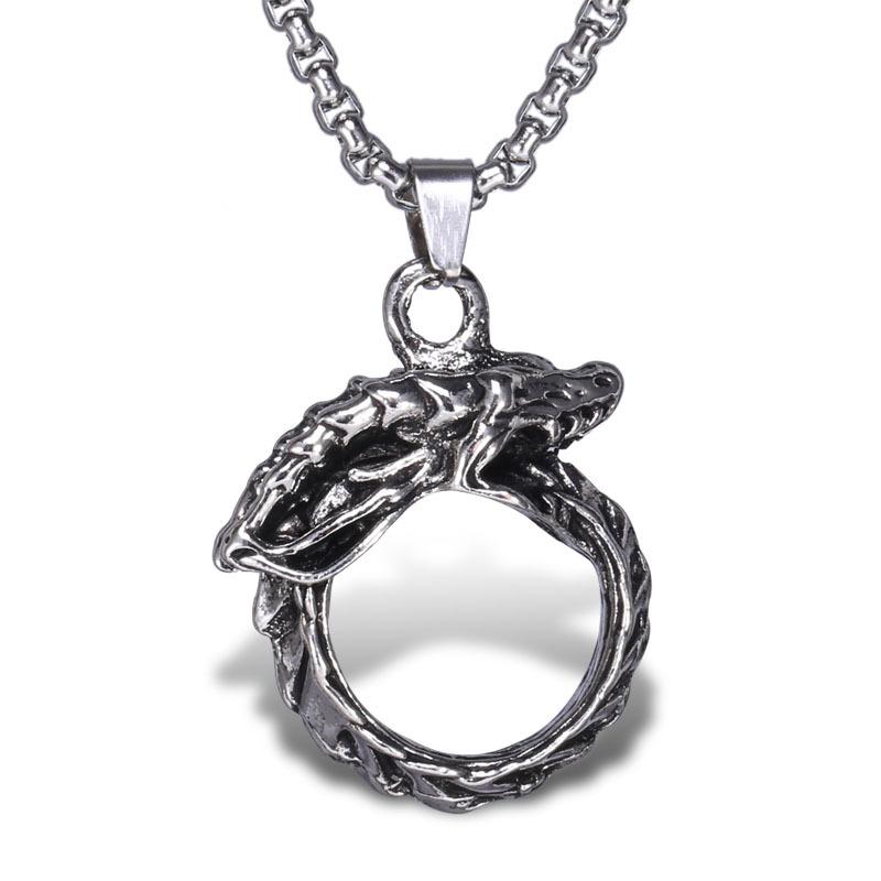 Pendant Necklaces Myth Amulet The Dragon Of Norwegian Mythology Men Necklace Motorcycle Party Steampunk Vintage Jewelry-image-709028275