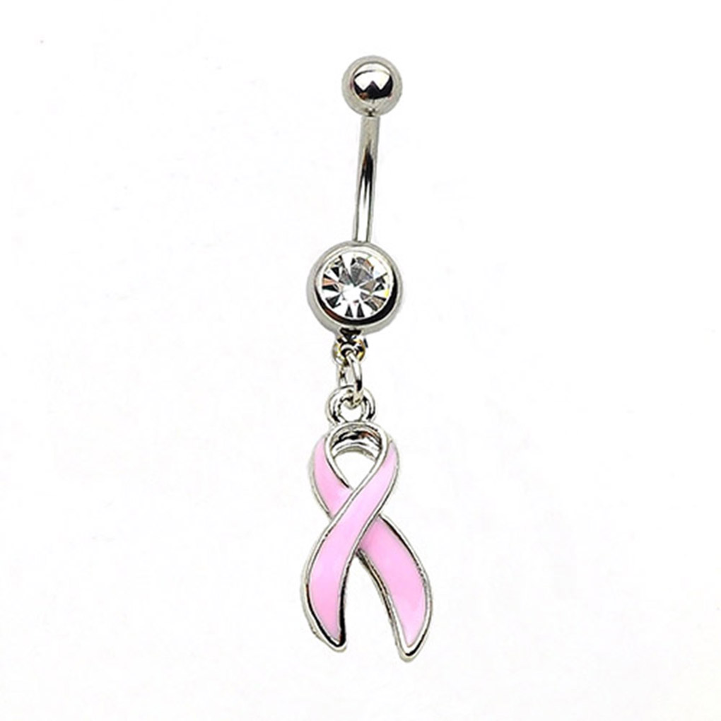 

D0803 Belly Navel Button Ring Pink Color