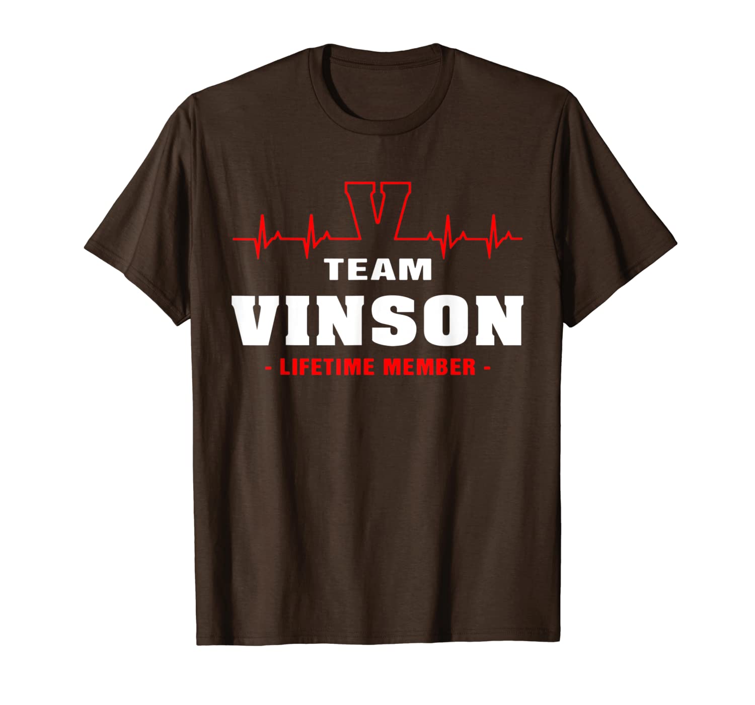 

team vinson lifetime member shirt surname, last name gift t-shirt, White;black