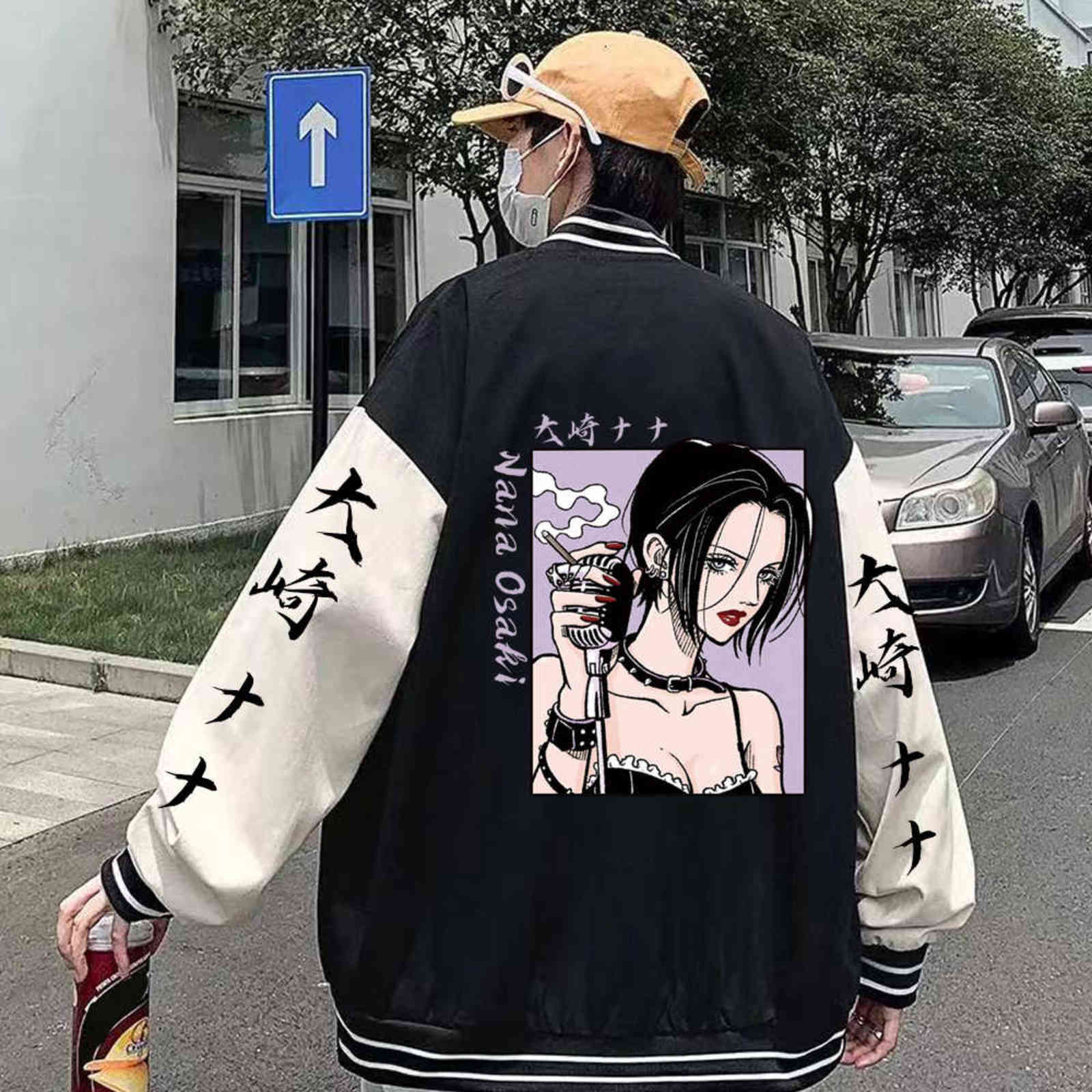 

Japanese Anime Woman Jacket Nana Osaki Sweatshirt Kawaii Nana Graphic Harajuku Sweatshirt Coat Y1121, Turquoise
