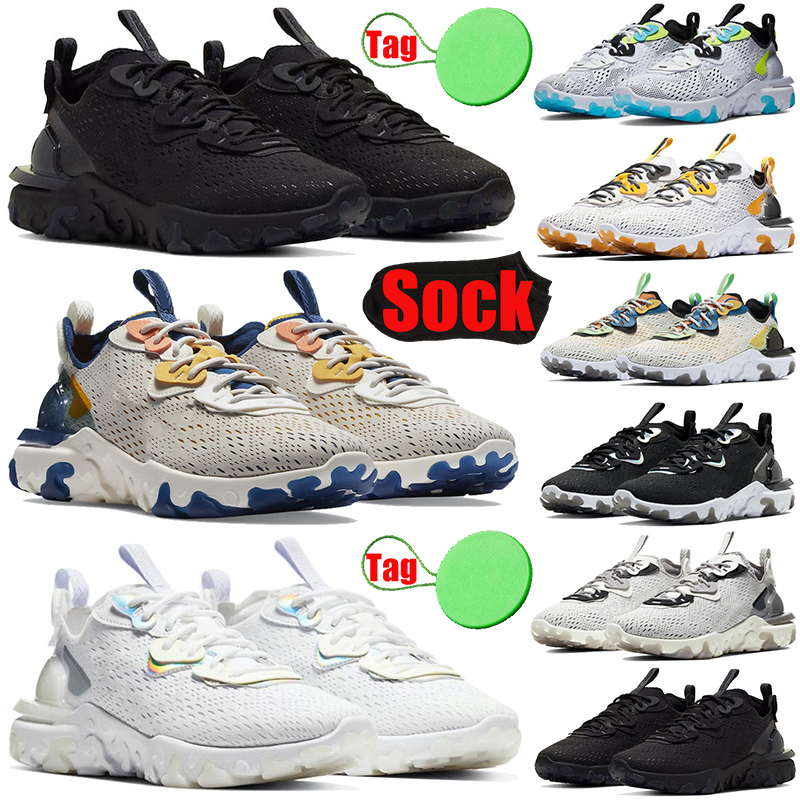 

react vision element 55 87 men women running shoes triple black white Iridescent Phantom Light Orewood Brown Vast Grey mens womens trainers sports sneakers, #19 white royal red 40-45
