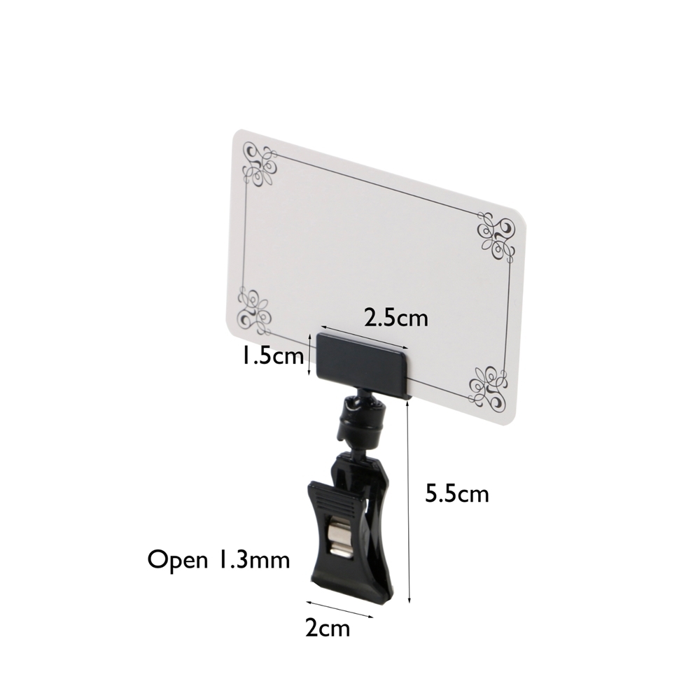 Black Pop Clips-on Sign Holder Food Label Paper Card Display Rotating Shelf Clip For Price Tag Supermarket Shelf Merchandise-image-755327577