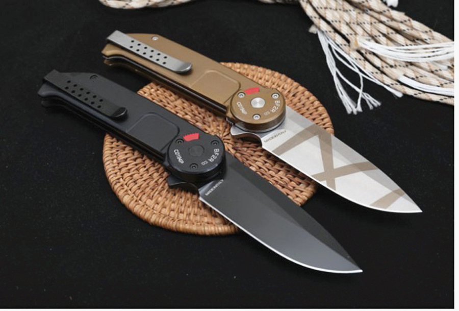 

High Quality BF2RCT Flipper Folding Knife N690 Titanium Coated Drop Point Blade 6061-T6 Handle Ball Bearing Survival Tactical Knives With Retail Box
