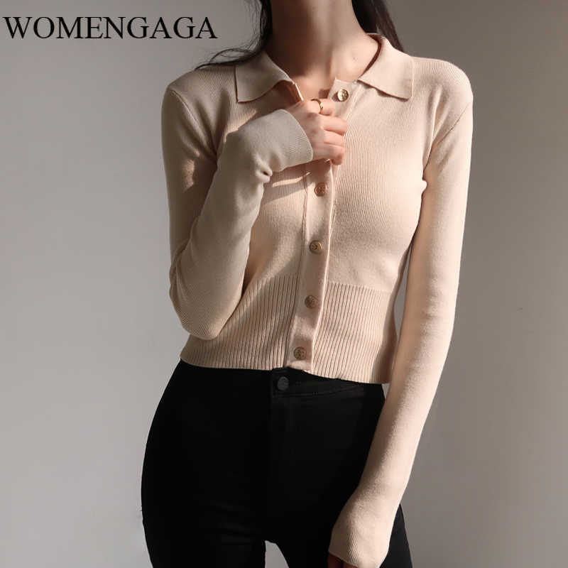 

Summer Women Spread Collar Buttons Korean Simplicity Cardigan Exposed Navel Sexy Sweater Top 3TKW 210603, Black