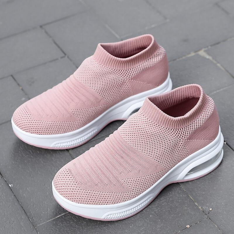 

2021 Arrival Women's mesh breathable shoes student casual women white purple black pink lightweight cushion running soft bottom socks, A2