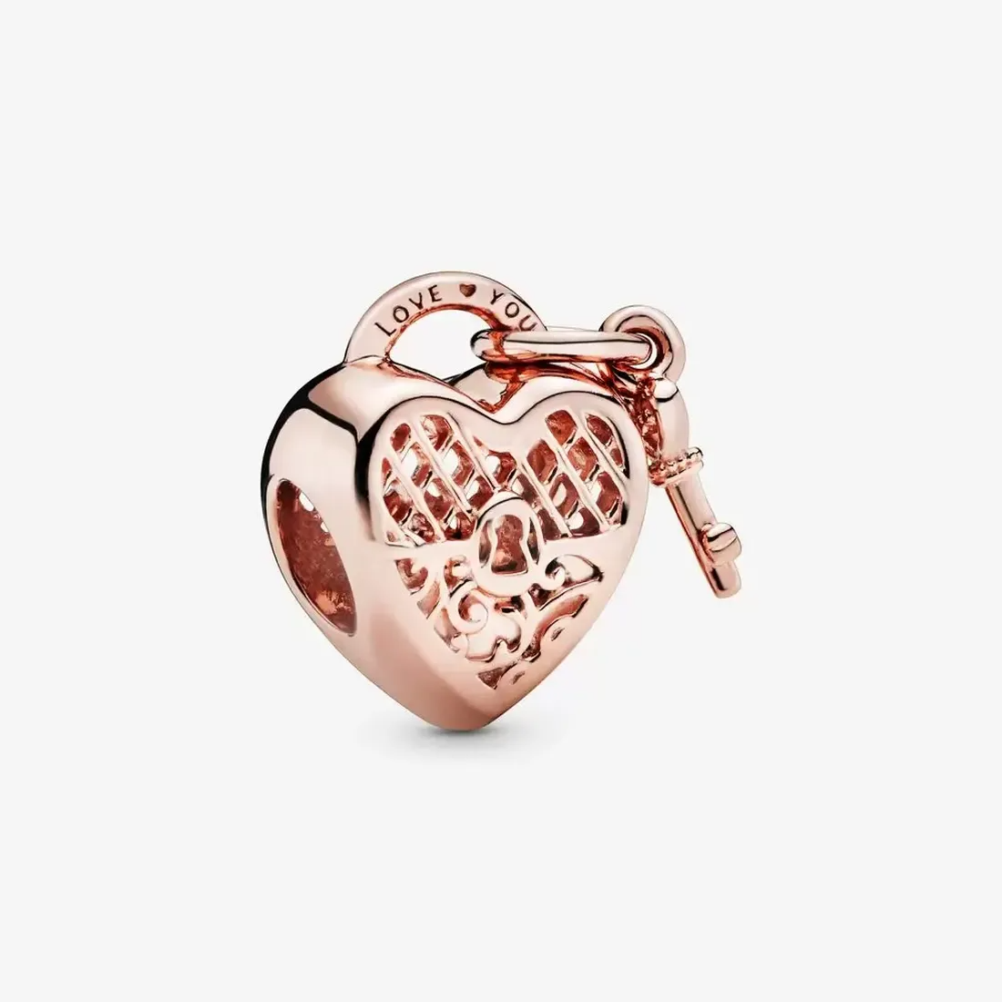 

Designer Jewelry 925 Silver Bracelet Charm Bead fit Pandora Love You Heart Padlock Slide Bracelets Beads European Style Charms Beaded Murano, Bronze;silver