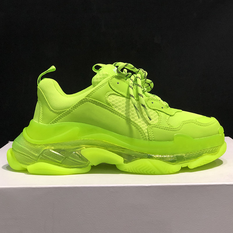 

2021 Bingcoholnci sneakers clear sole triple s casual dad shoes men women platform 17FW paris vintage old crystal bottom triple-s designer sports, 23 36-40