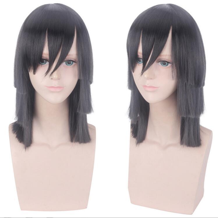

Other Event & Party Supplies Women 35CM Black Wig Cosplay Anime Demon Slayer Kimetsu No Yaiba Iguro Obanai Costume Men Heat Resistant Synthe