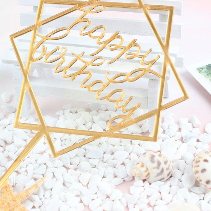 

Other Festive & Party Supplies Cake Topper Card Acrylic Double-sided Mirror Birthday Happy Decoration Baking Insert Ca A1g8