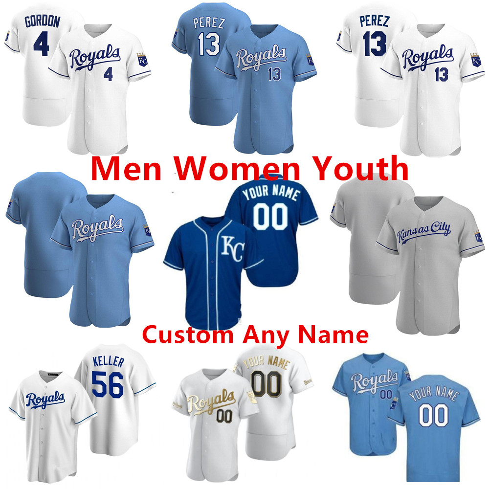 

Custom Royals Baseball Jersey Jorge Soler 2021 Kansas City Whit Merrifield Jackson Danny Duffy Nicky Lopez Ryan Ian Kennedy Keller Urena, As pic