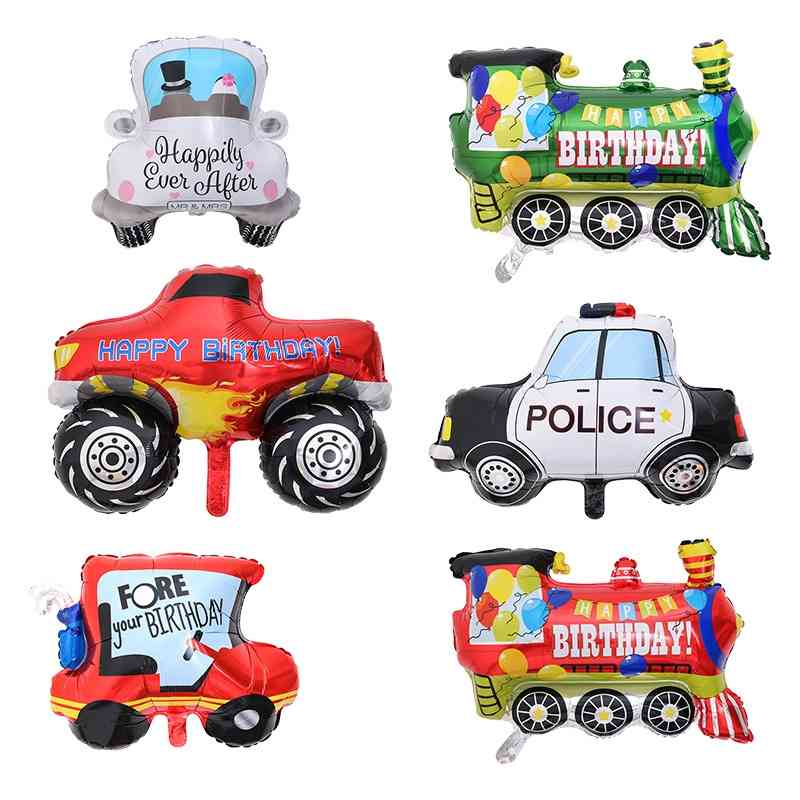 

Special shaped engineering vehicle train aluminum film party children's toy car decorative balloon