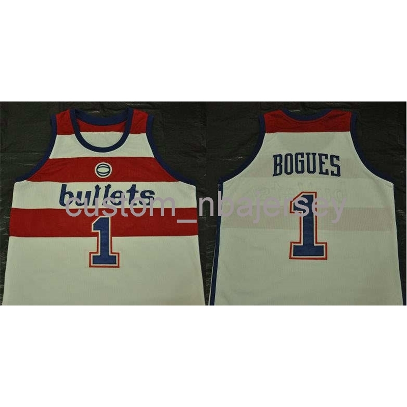 

Men Women Youth MUGSY BOGUES HOME CLASSICS BASKETBALL JERSEY stitched custom name any number, White