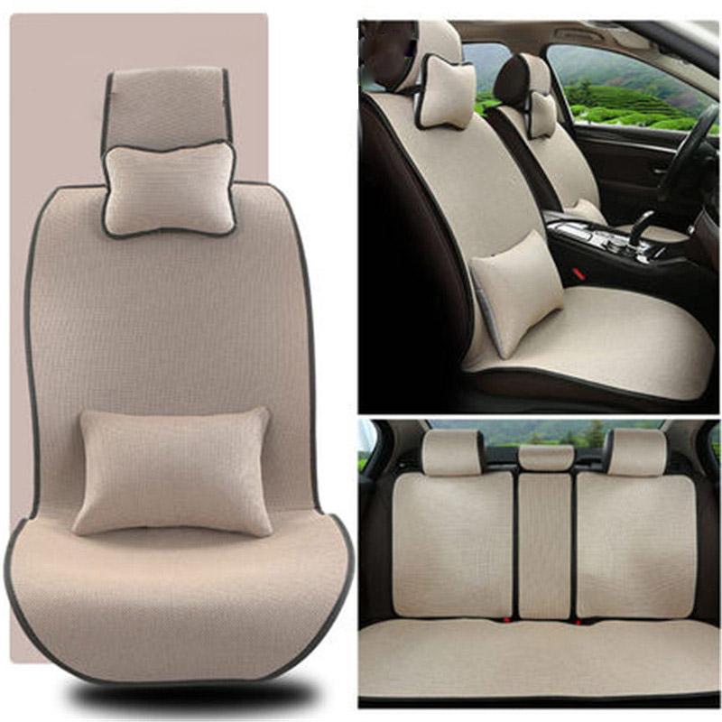 

Car Seat Covers 5 - 9 Kits Four Seasons Universal Ice Silk Linen Cushion Summer Cool Pad Non-slip Cover