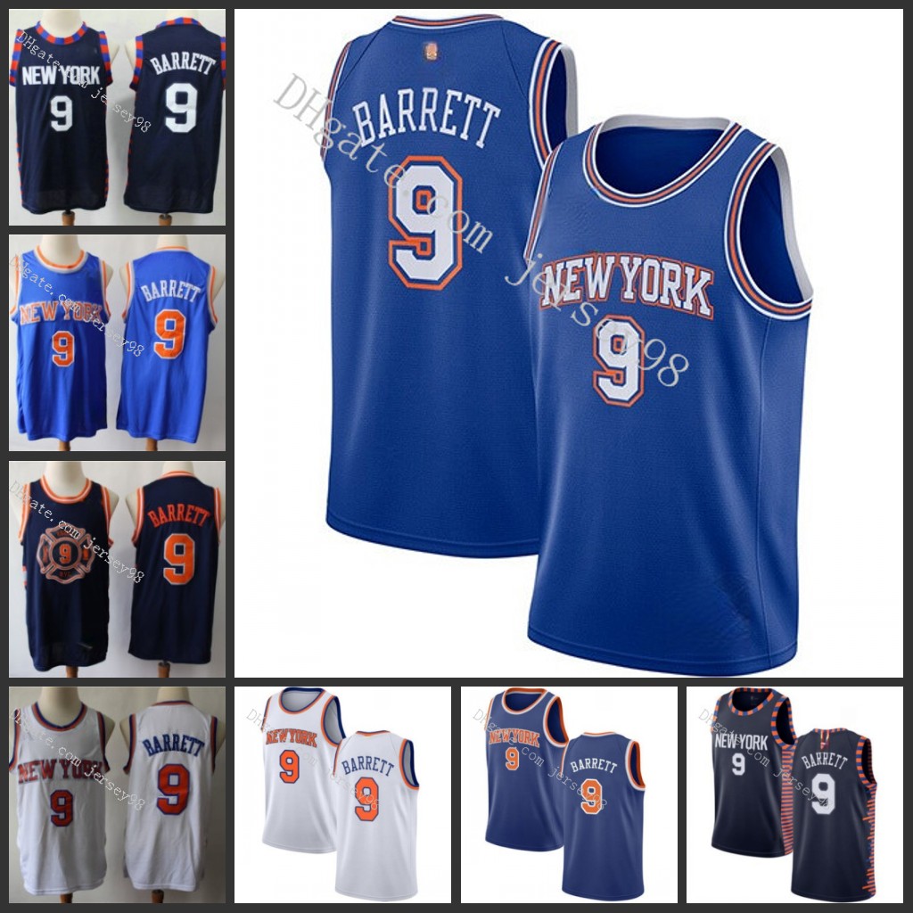 

New York Knicks men #9 R.J Barrett retro Basketball Jersey