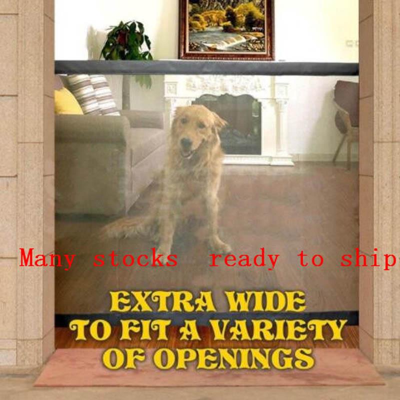 

Drop 2021 Dog Gate The Ingenious Mesh Magic Pet For Dogs Safe Guard And Install Safety Enclosure Fences Kennels & Pens